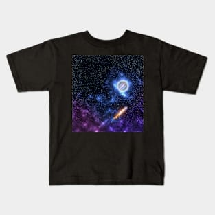 Planet And Nebula In The Expanse Of Space Kids T-Shirt